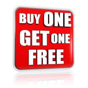 Buy One Get One Free Red Banner