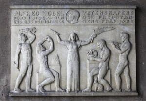 Plaque For Alfred Nobel In Stockholm