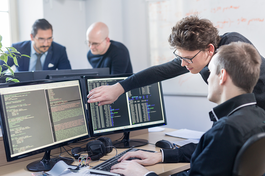 programmers working on software development