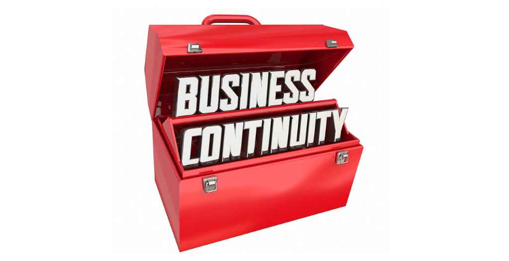 Toolbox with words business continuity inside of it
