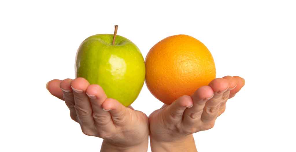 comparison of apple and orange