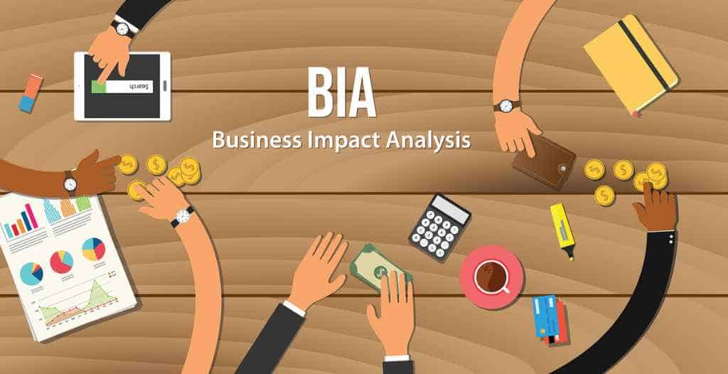 Graphic with words Business Impact Analysis