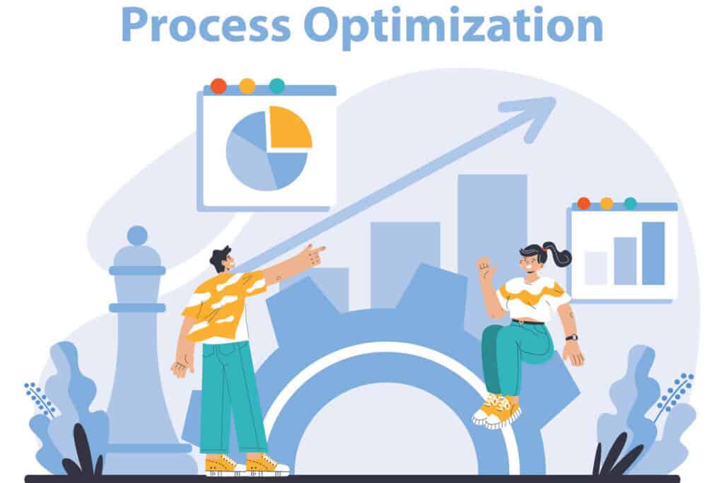 Illustration of process optimization to stream operations with AI.